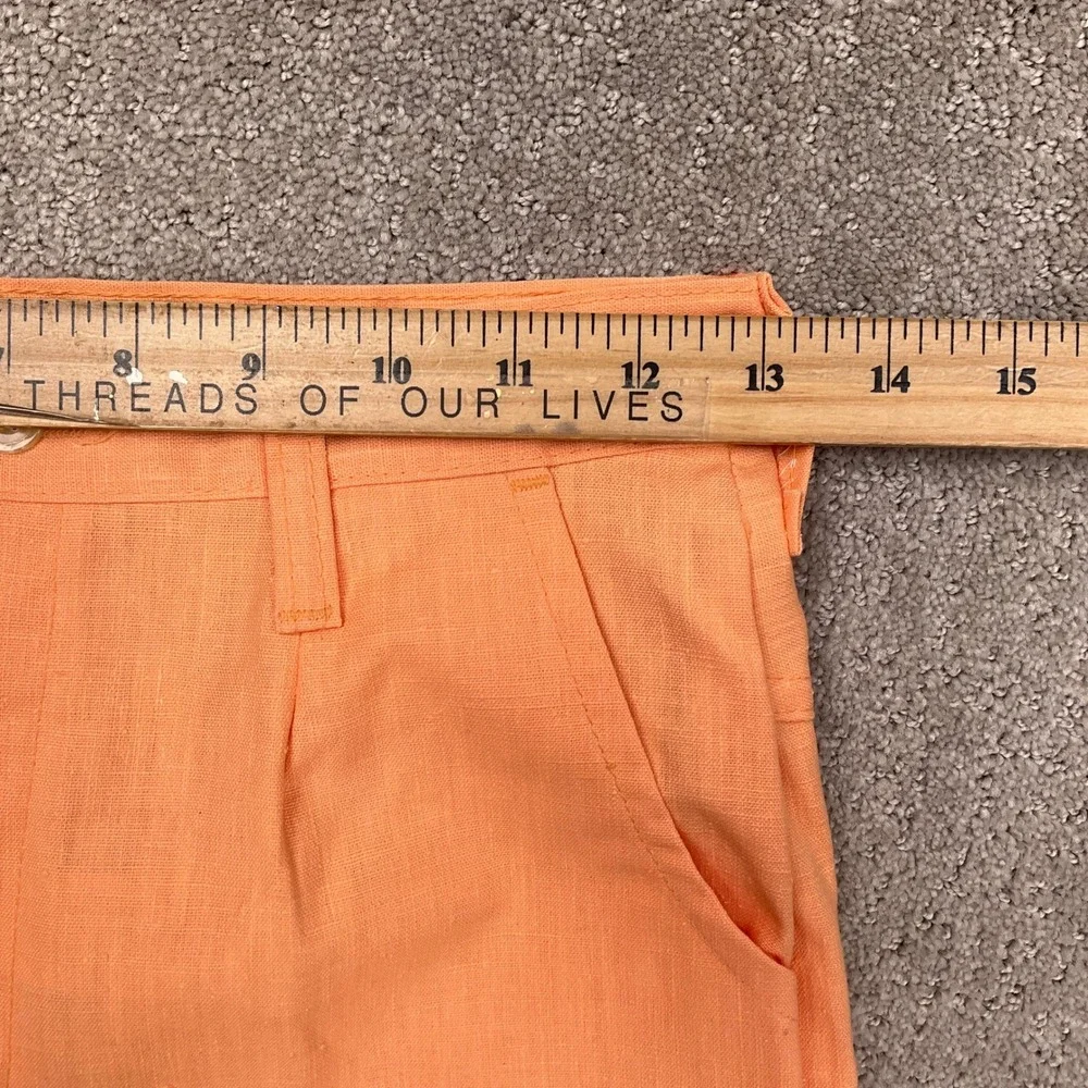 Vintage Pant Suit Women 7/8 Orange Bright Lightweight 70s Disco Summer Wide Leg‎